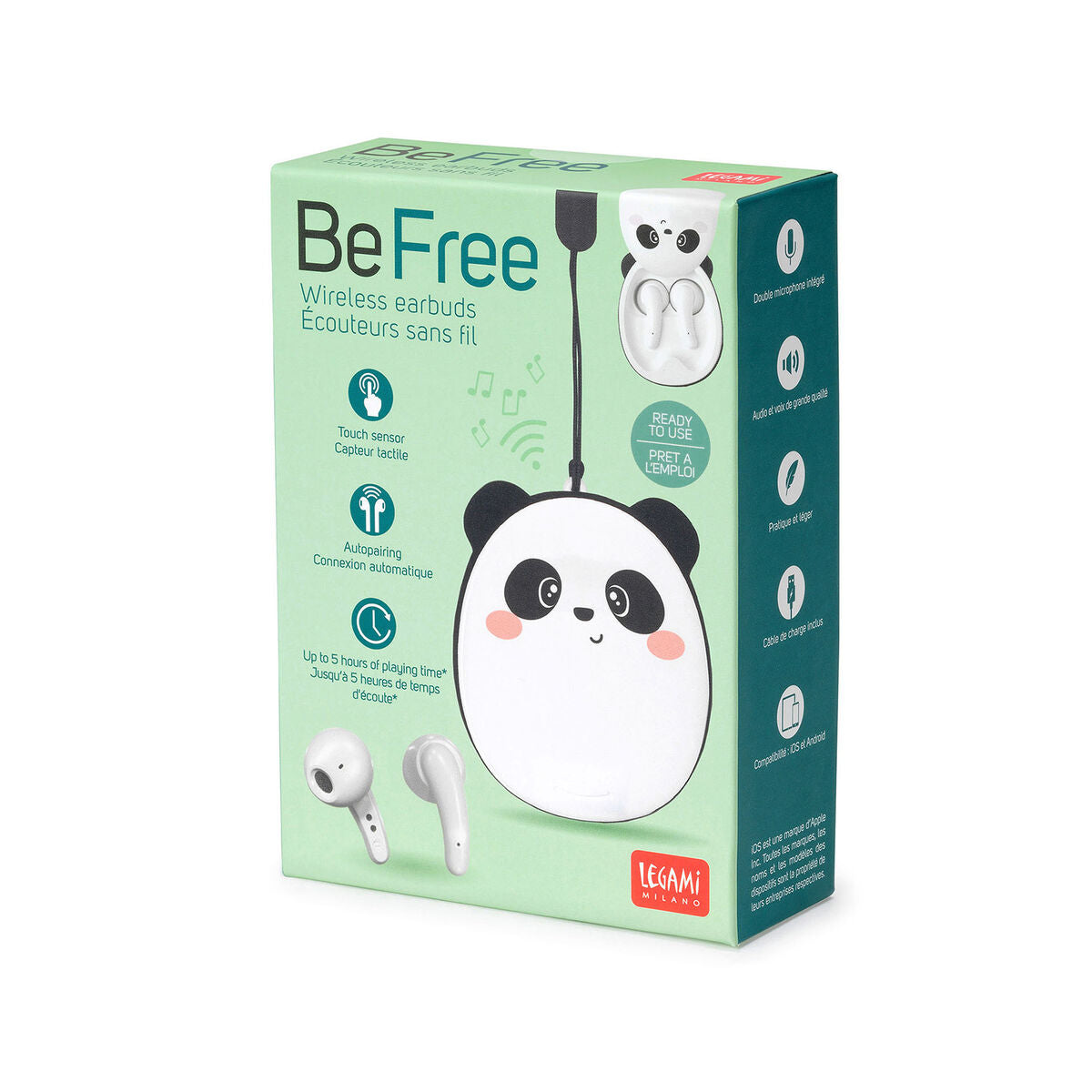 Fab Gifts | Legami Wireless Earbuds Panda by Weirs of Baggot Street