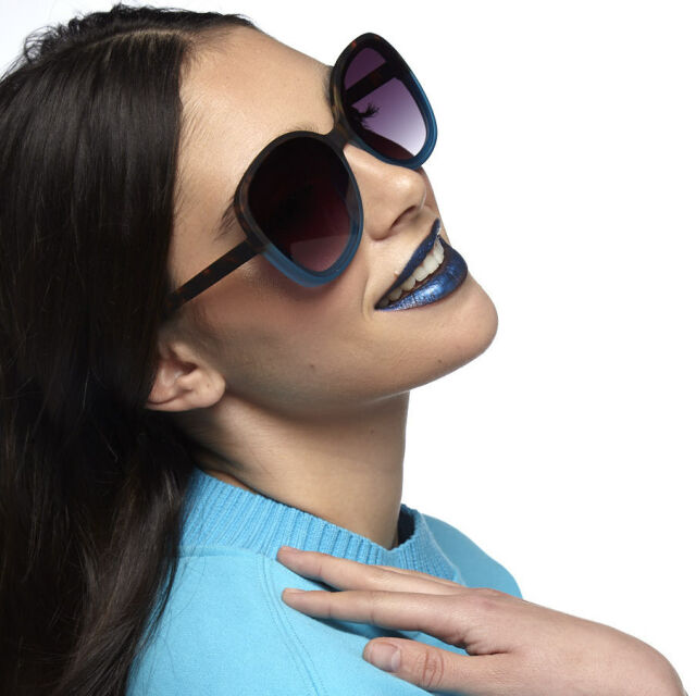 Fab Gifts | Okkia Sunglasses Butterfly Havana Blue by Weirs of Baggot Street