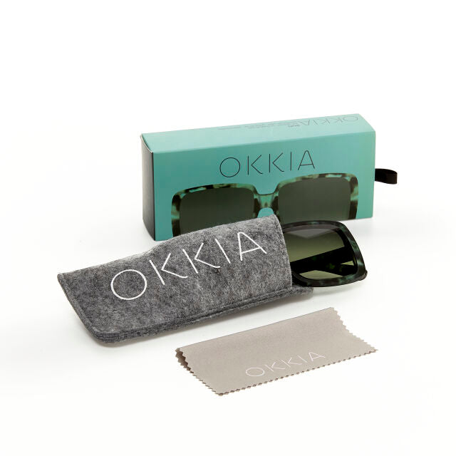 Fab Gifts | Okkia Sunglasses Square Kale Green Gradient  by Weirs of Baggot Street