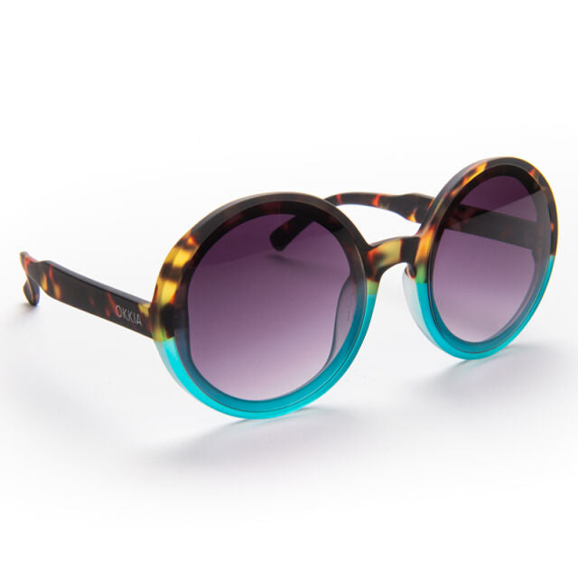 Fab Gifts | Okkia Sunglasses Tondo Havana Blue by Weirs of Baggot Street