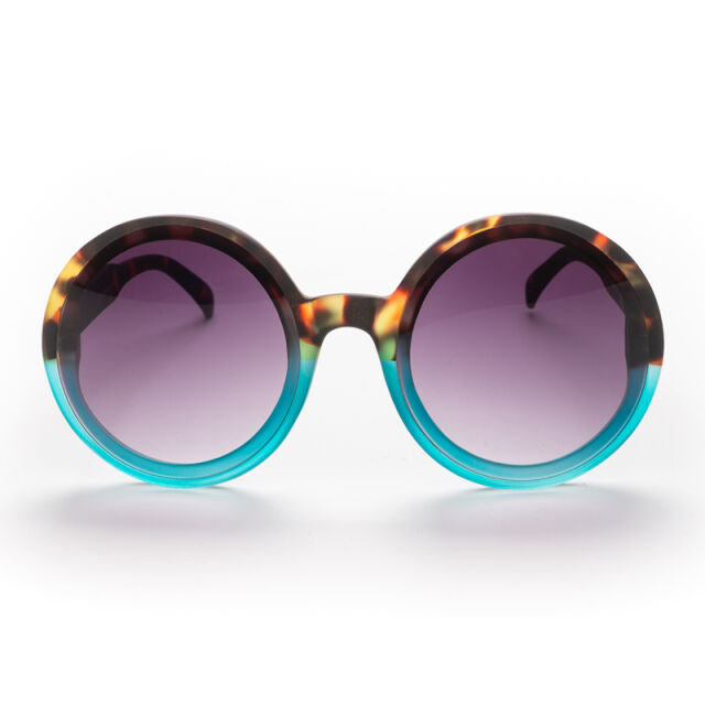 Fab Gifts | Okkia Sunglasses Tondo Havana Blue by Weirs of Baggot Street