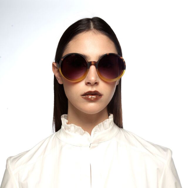 Fab Gifts | Okkia Sunglasses Tondo Havana Yellow by Weirs of Baggot Street