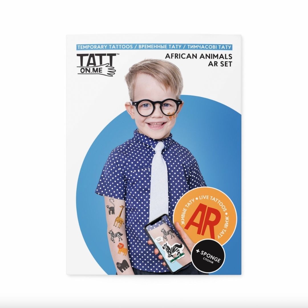 Fab Gifts | TSAR-African Animals Live AR Temporary Tattoo Set by Weirs of Baggot Street