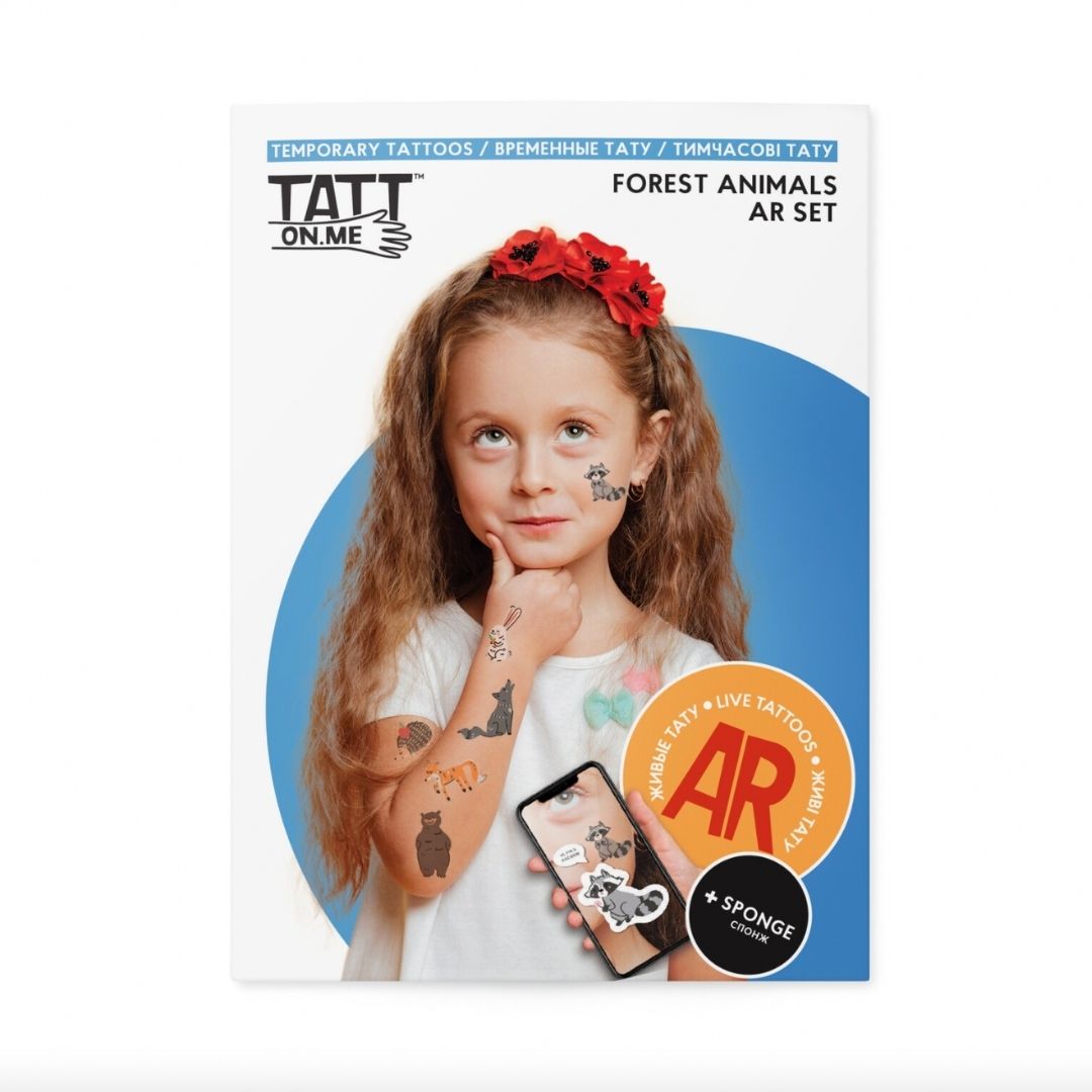 Fab Gifts | TSAR-Forest Animals Live AR Temporary Tattoo Set by Weirs of Baggot Street