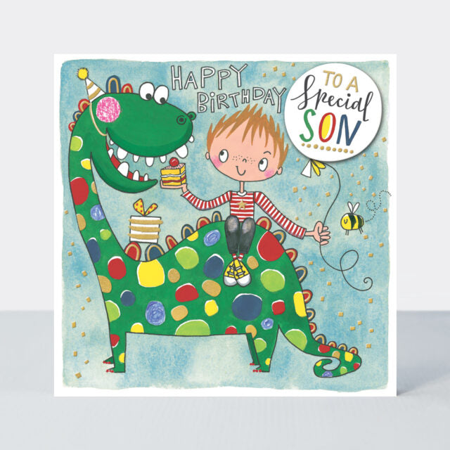 Greeting Card - Rachel Ellen - Happy Birthday To A Special son Boy Dino Card by Weirs of Baggot Street