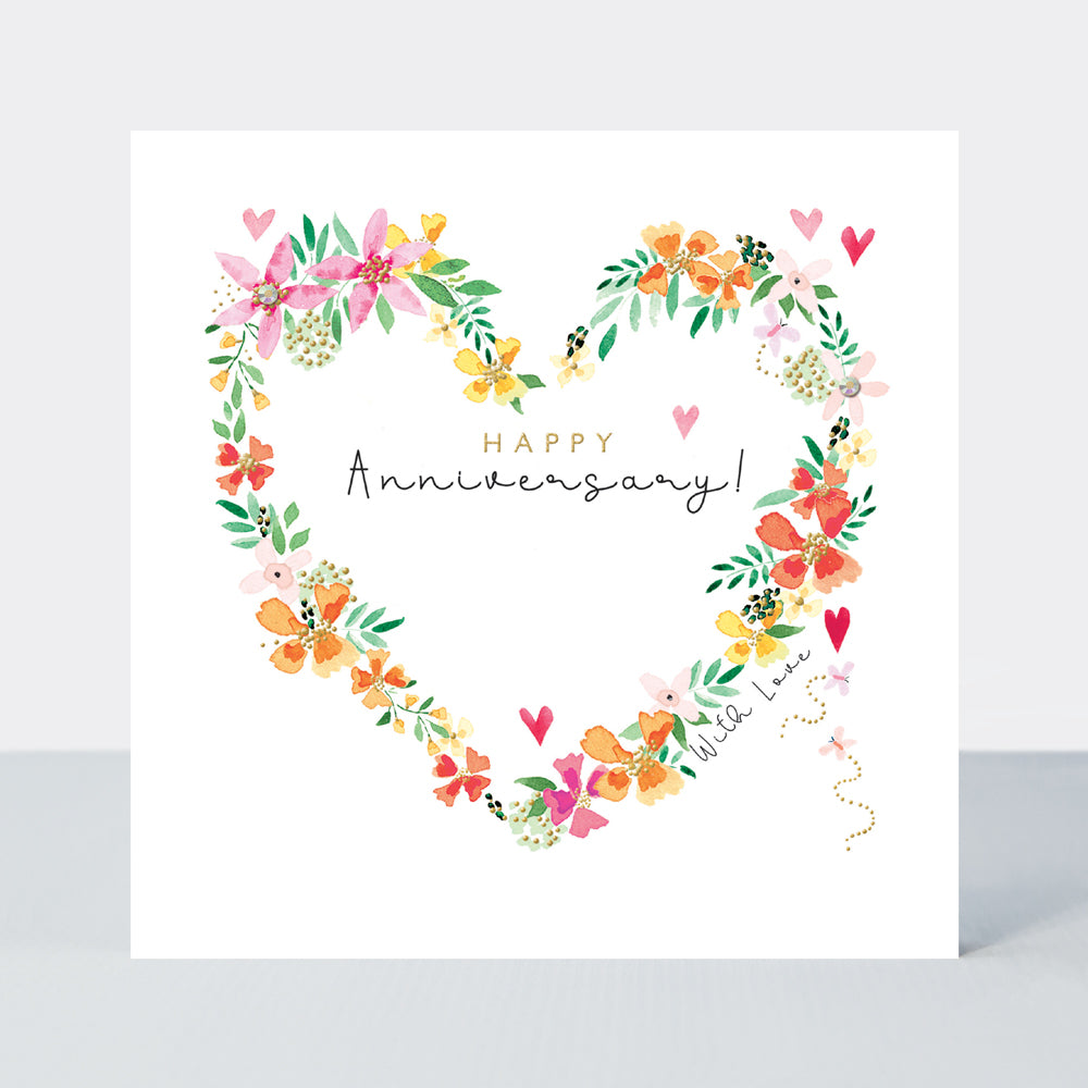 Greeting Card - Rachel Ellen Blossom - Anniversary Floral Heart Card by Weirs of Baggot Street