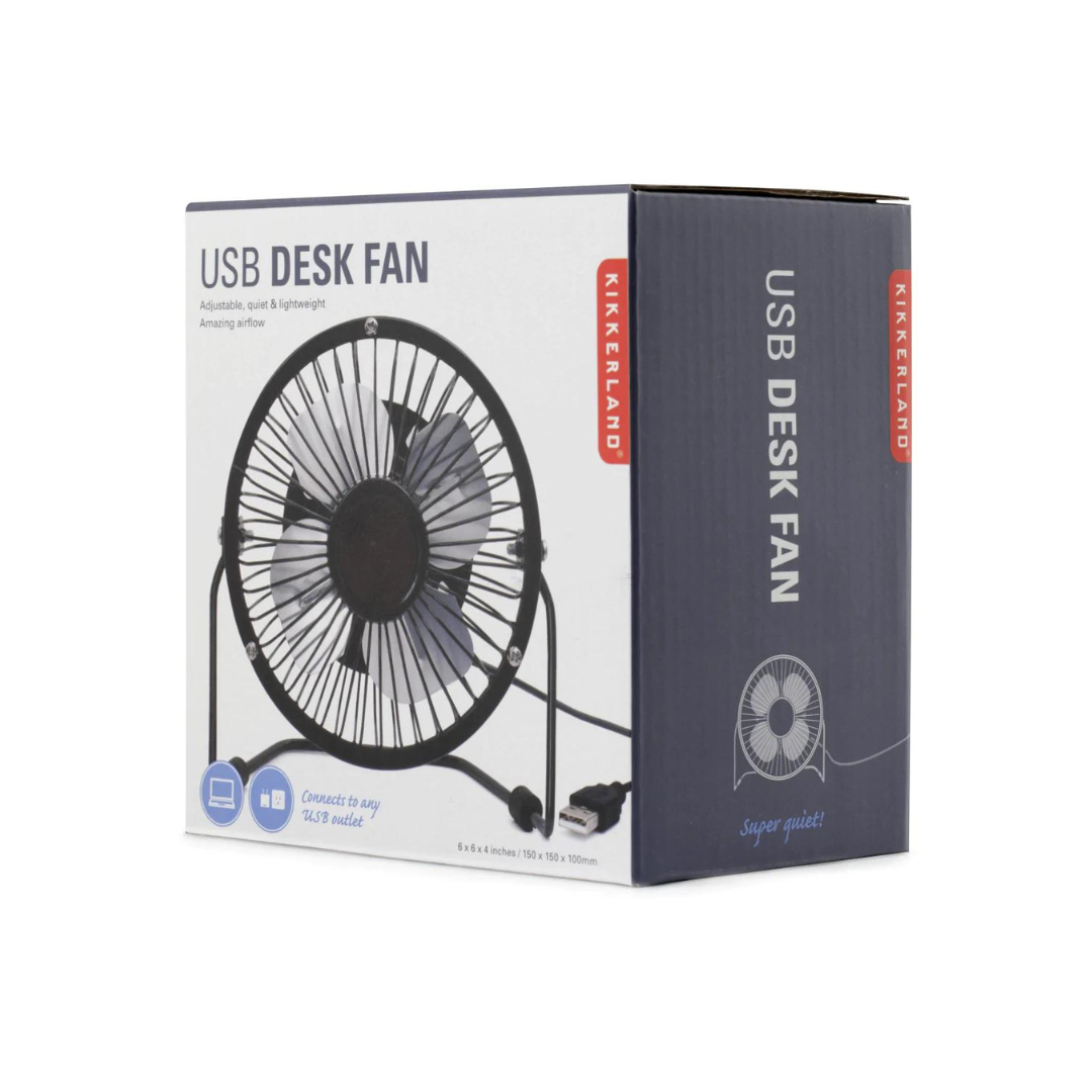 Fabulous Gifts | Kikkerland - Metal Desk Fan Black by Weirs of Baggot Street
