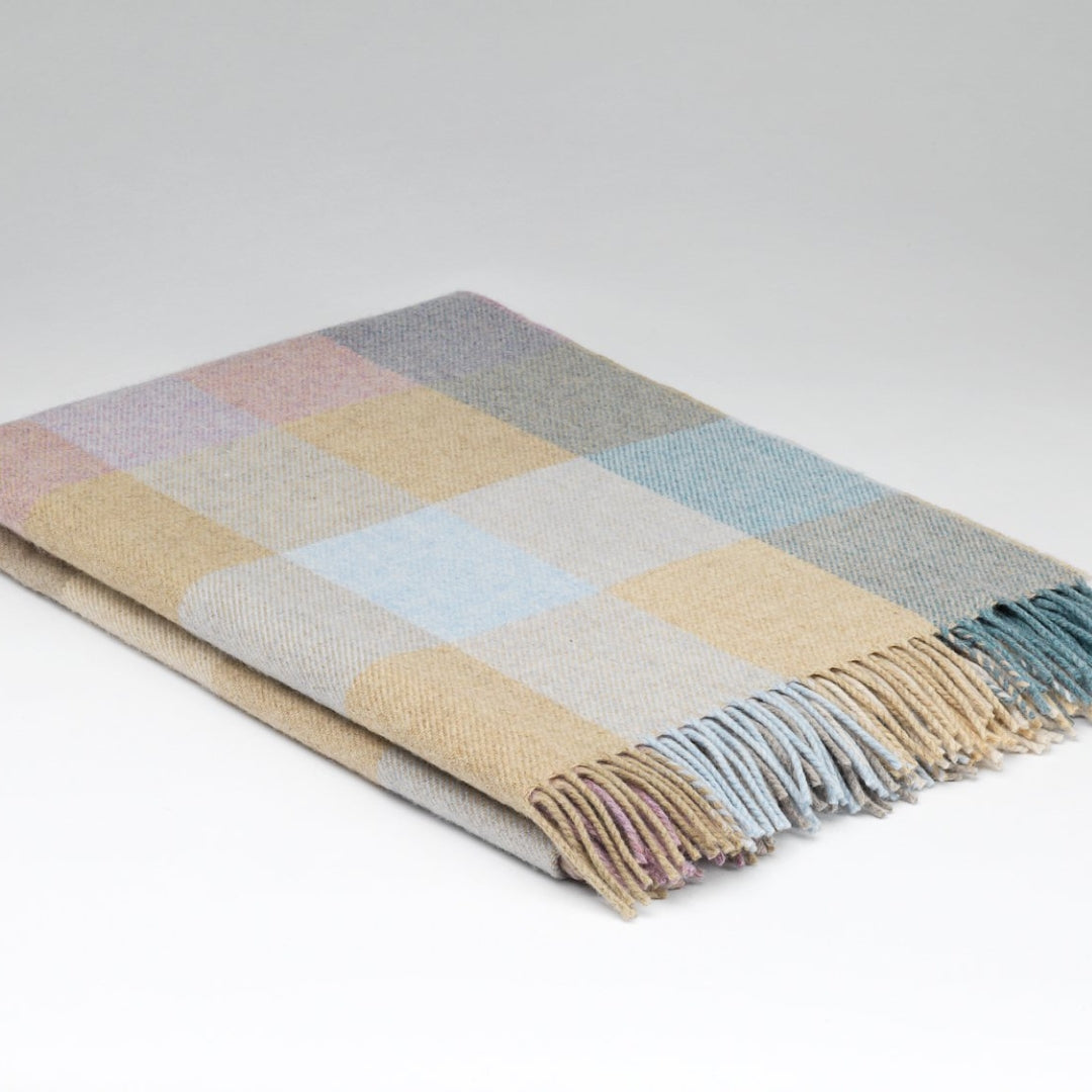 McNutt of Donegal | Lambswool Throw Coastal Check by Weirs of Baggot Street