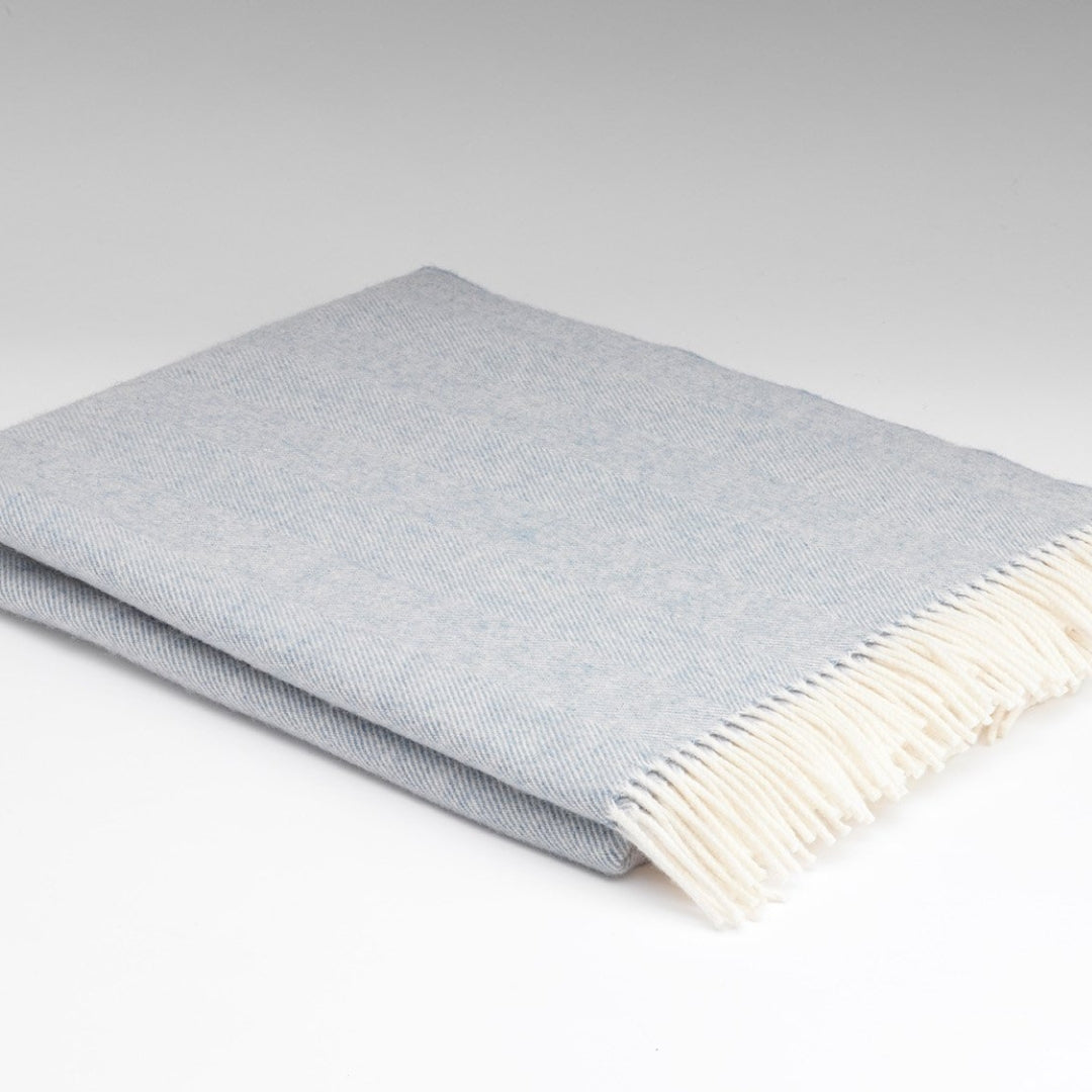 McNutt of Donegal | Lambswool Throw Smoke Herringbone by Weirs of Baggot Street