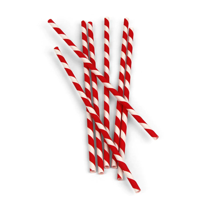 Red Stripe Paper Straws