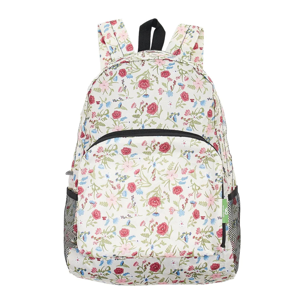 Sustainable Living | Eco Chic Beige Floral Backpack by Weirs of Baggot Street