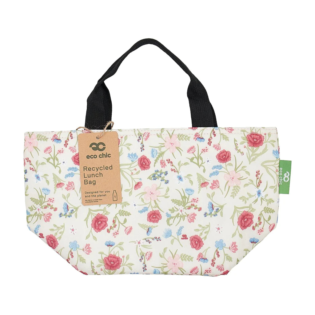 Sustainable Living | Eco Chic Beige Floral Lunch Bag by Weirs of Baggot Street