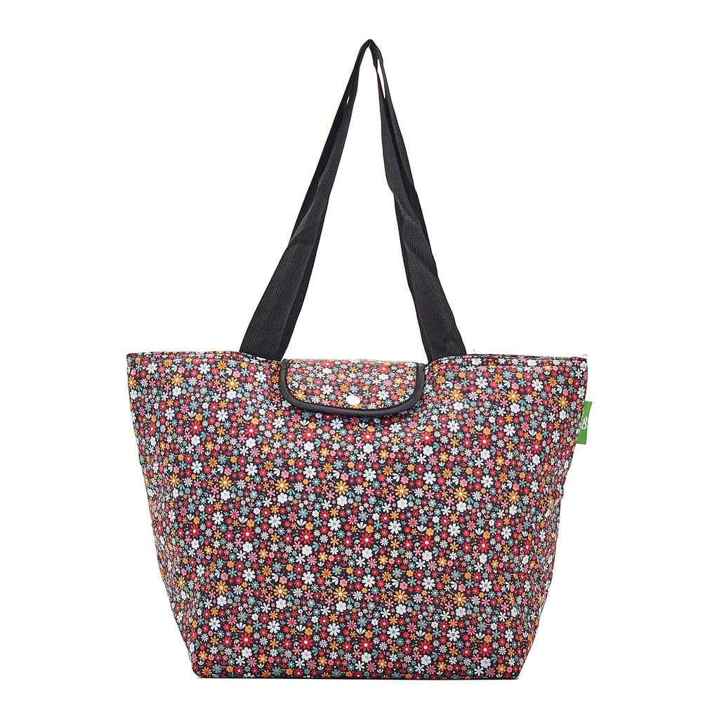 Sustainable Living | Eco Chic Black Ditsy Insulated Shopping Bag by Weirs of Baggot Street