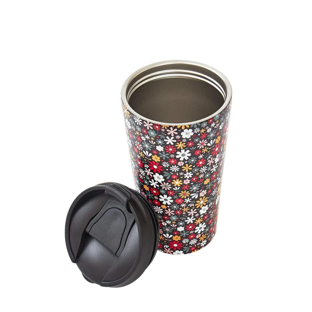 Sustainable Living | Eco Chic Black Ditsy Thermal Coffee Cup by Weirs of Baggot Street