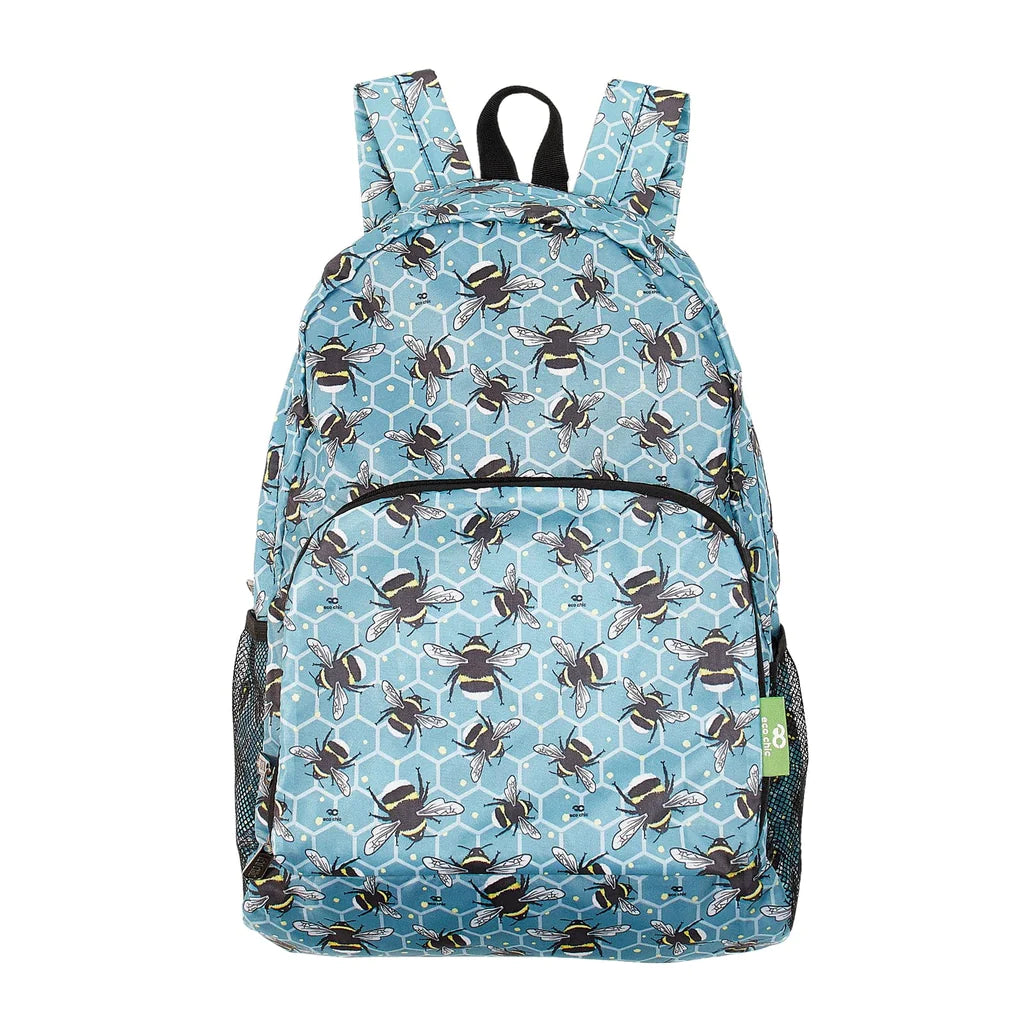 Sustainable Living | Eco Chic Blue Bumble Bee Backpack by Weirs of Baggot Street