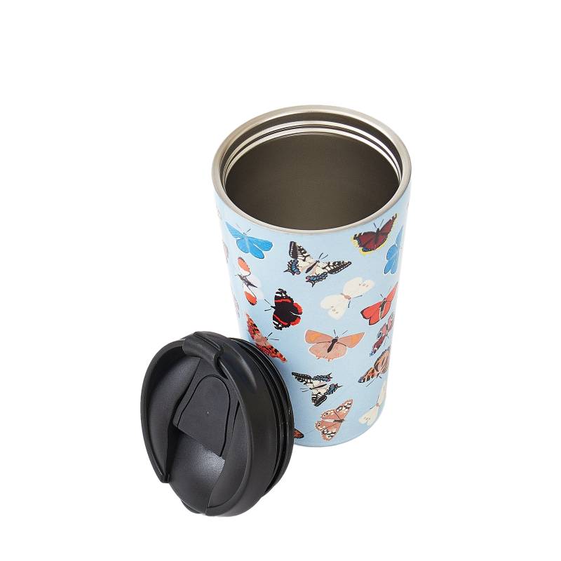 Sustainable Living | Eco Chic Blue Wild Butterflies Thermal Coffee Cup by Weirs of Baggot Street