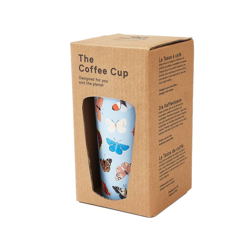 Sustainable Living | Eco Chic Blue Wild Butterflies Thermal Coffee Cup by Weirs of Baggot Street