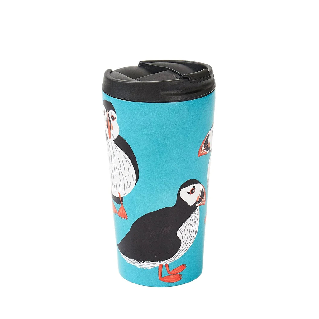 Sustainable Living | Eco Chic Teal Puffin Thermal Coffee Cup by Weirs of Baggot Street