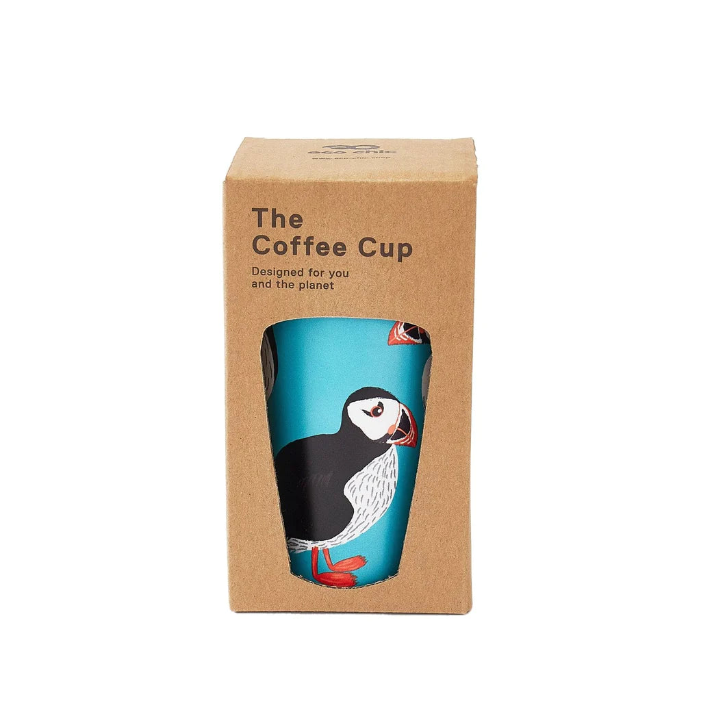 Sustainable Living | Eco Chic Teal Puffin Thermal Coffee Cup by Weirs of Baggot Street