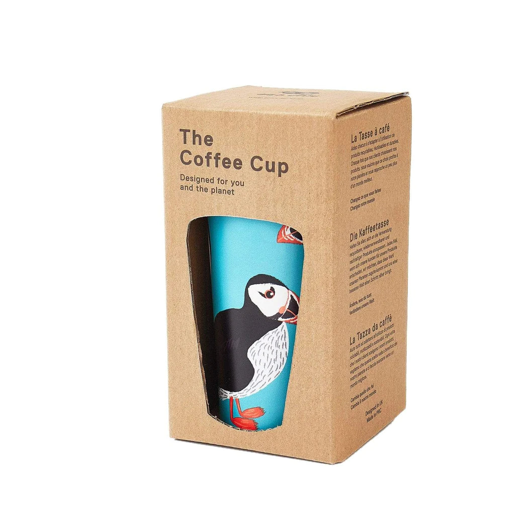 Sustainable Living | Eco Chic Teal Puffin Thermal Coffee Cup by Weirs of Baggot Street