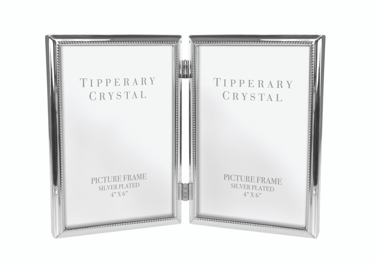 Tipperary Crystal | Beaded Edge Double Frame 4x6" by Weirs of Baggot Street