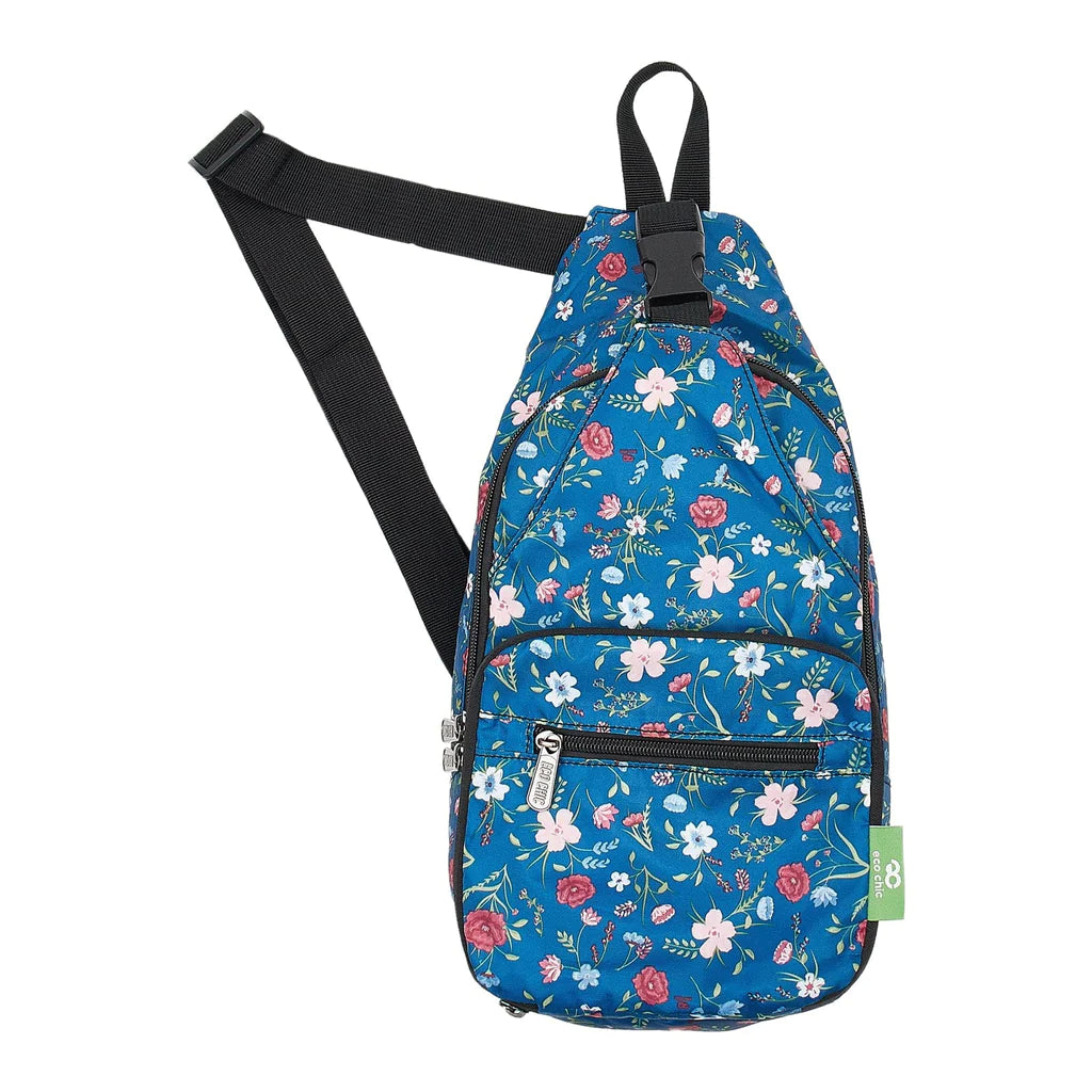 Sustainable Living | Eco Chic Navy Floral Cross Body Bag by Weirs of Baggot Street