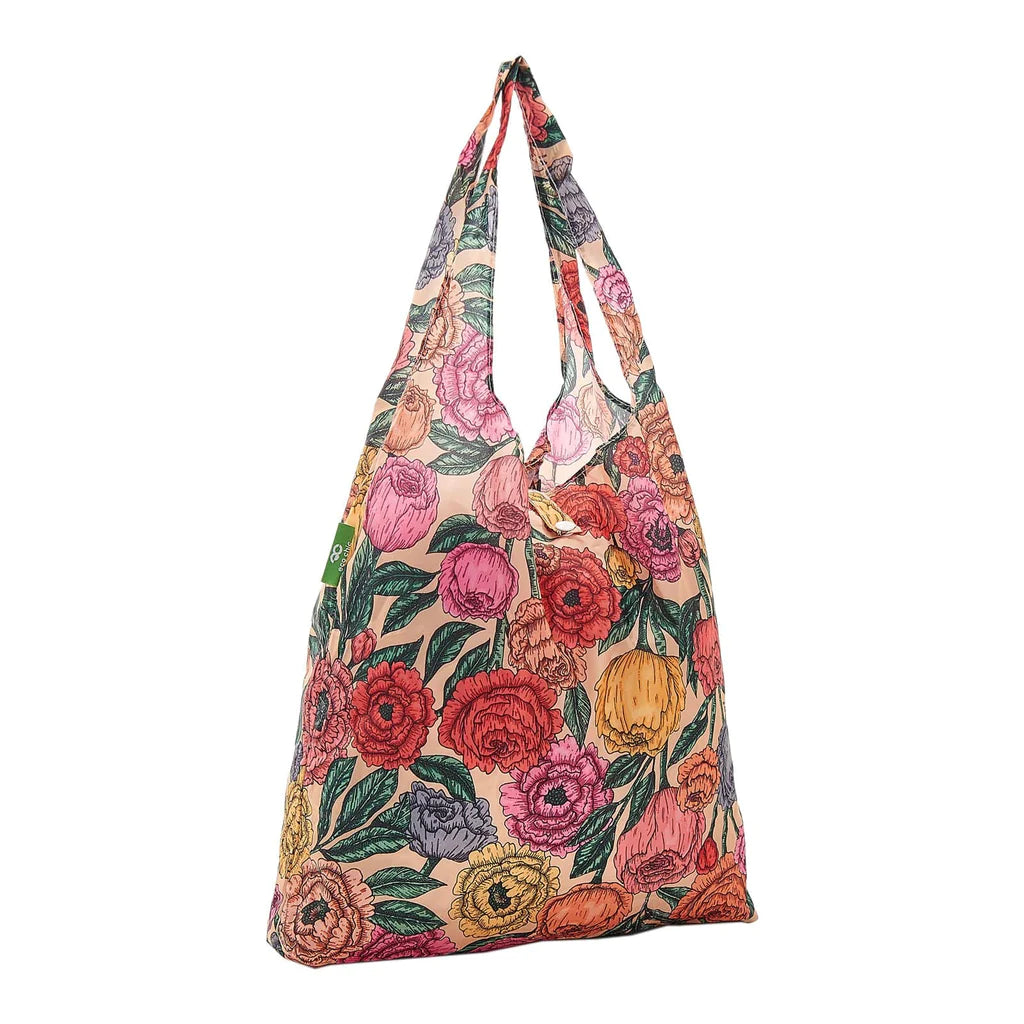 Sustainable Living | Eco Chic Beige Peonies Shopper by Weirs of Baggot Street