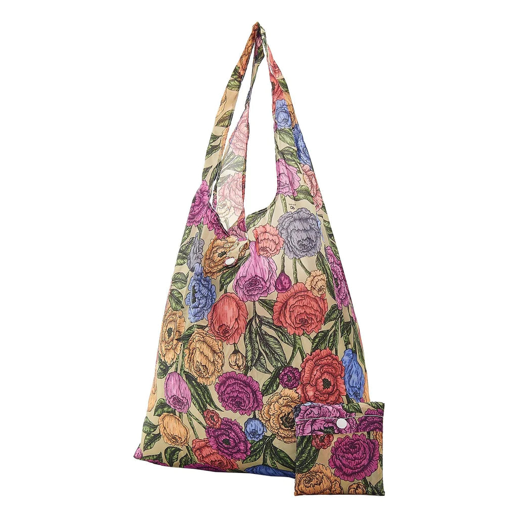 Sustainable Living | Eco Chic Green Peonies Shopper by Weirs of Baggot Street